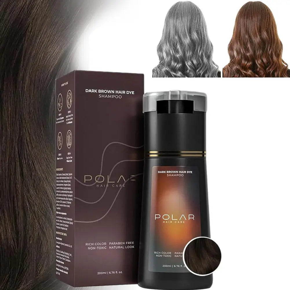 Hair Dye Coloring Shampoo 3 in 1 Instant Hair Dye Shampoo Nourish Long Lasting Color Dye For Women &Men Gray Hair Coverage 200ML