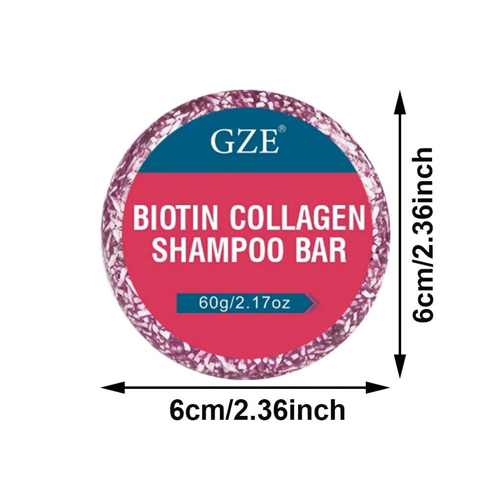 GZE Biotin Collagen Shampoo Bar  Clarifying Shampoo for Men & Women Strengthening