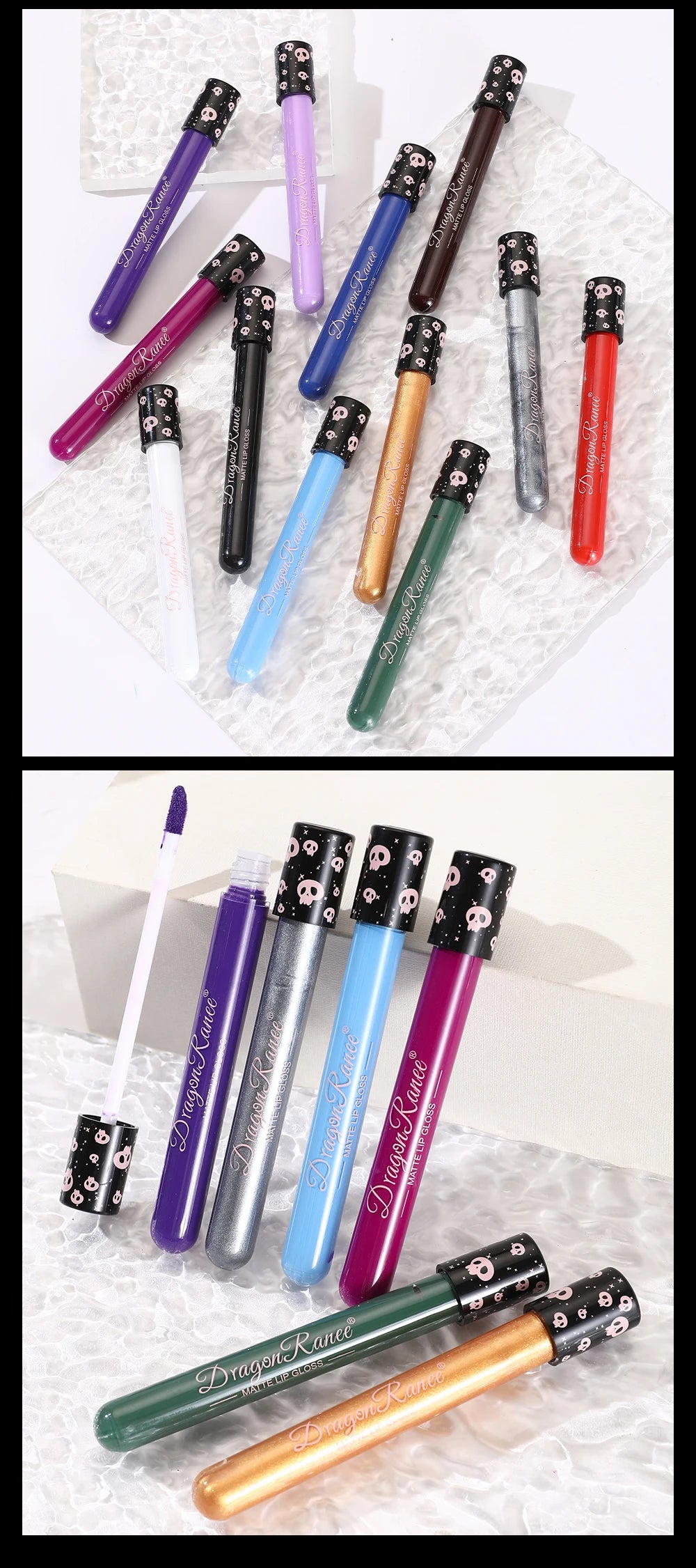 Colored Lip Gloss, Lip Glaze, Test Tube Lip Glaze, Lip Makeup, Easy to Color, Waterproof Matte Lip Gloss, Party Lip Makeup, Lip Gloss, Not Easy to Fade Lip Gloss