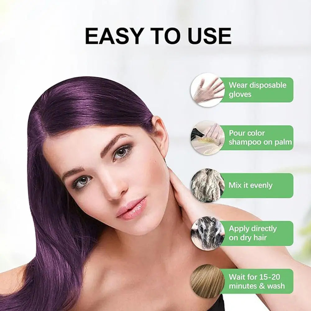Hair Dye Coloring Shampoo 3 in 1 Instant Hair Dye Shampoo Nourish Long Lasting Color Dye For Women &Men Gray Hair Coverage 200ML