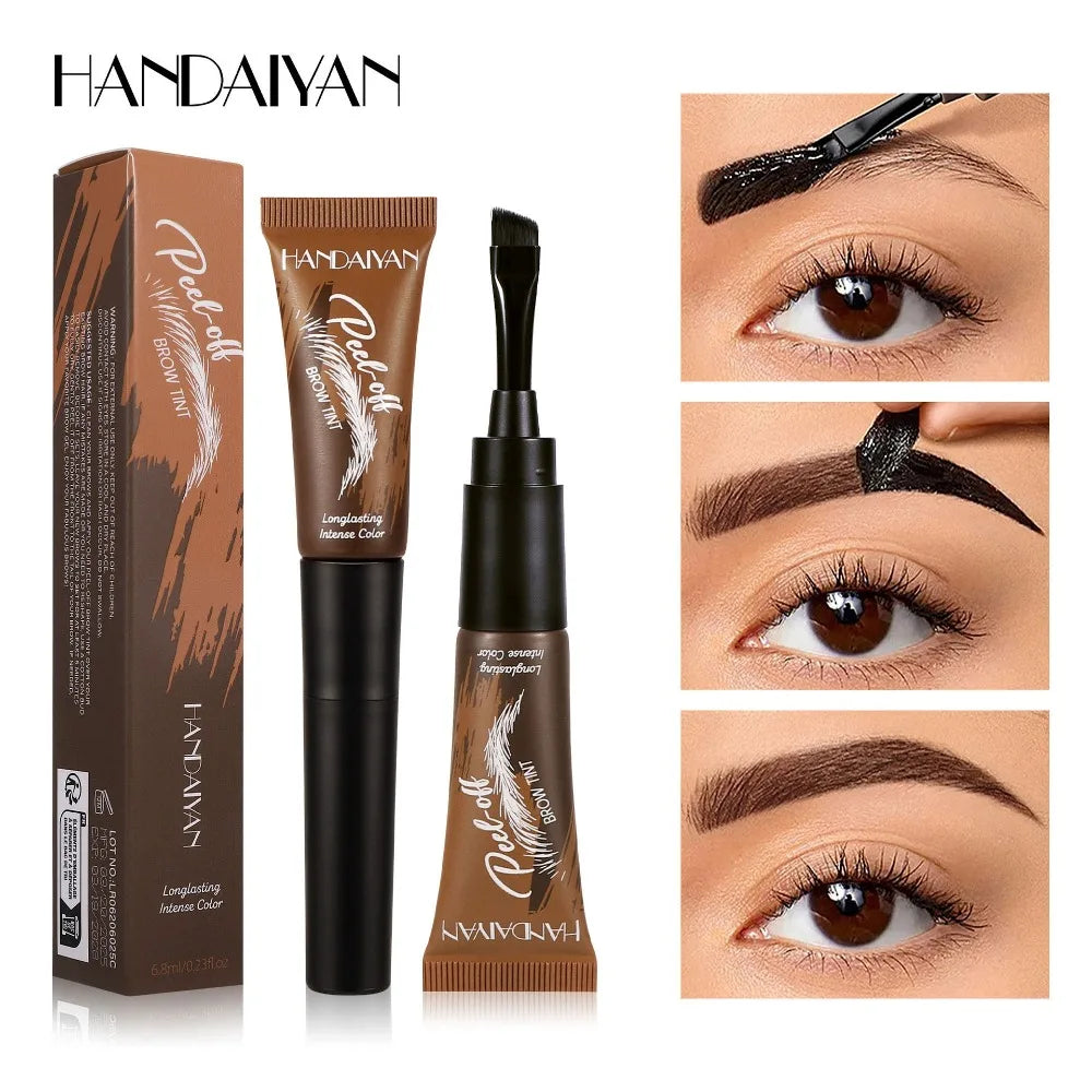 5 Color Peel-off Eyebrow Gel Cream Quick-Drying Lasting Tearing Eyebrow Dye Glue Waterproof Brow Tattoo Eyebrow Enhancer Tint