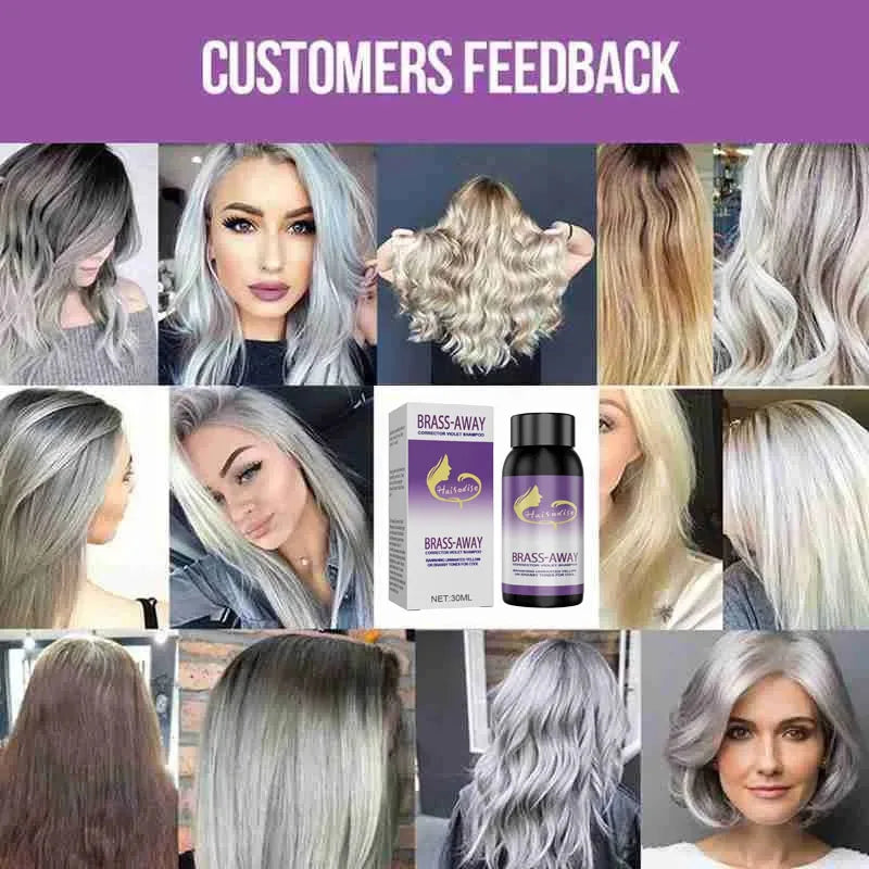 Gray Color Fixing Hair Dye Shampoo Cover Gray Hair Fade Yellow After Bleach Hair Shampoo Non-irritating Purple Shampoo Blonde