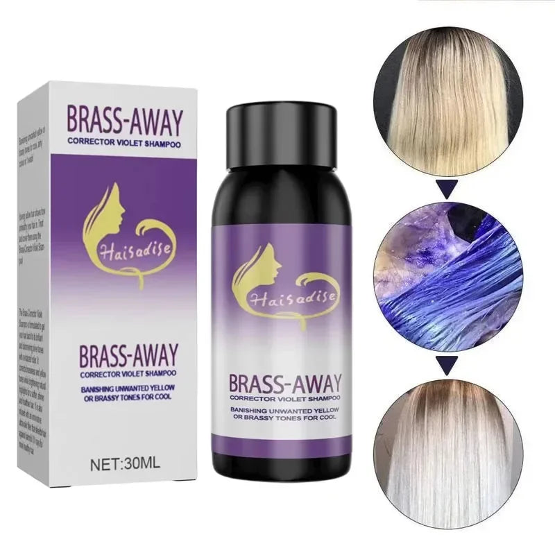 Gray Color Fixing Hair Dye Shampoo Cover Gray Hair Fade Yellow After Bleach Hair Shampoo Non-irritating Purple Shampoo Blonde