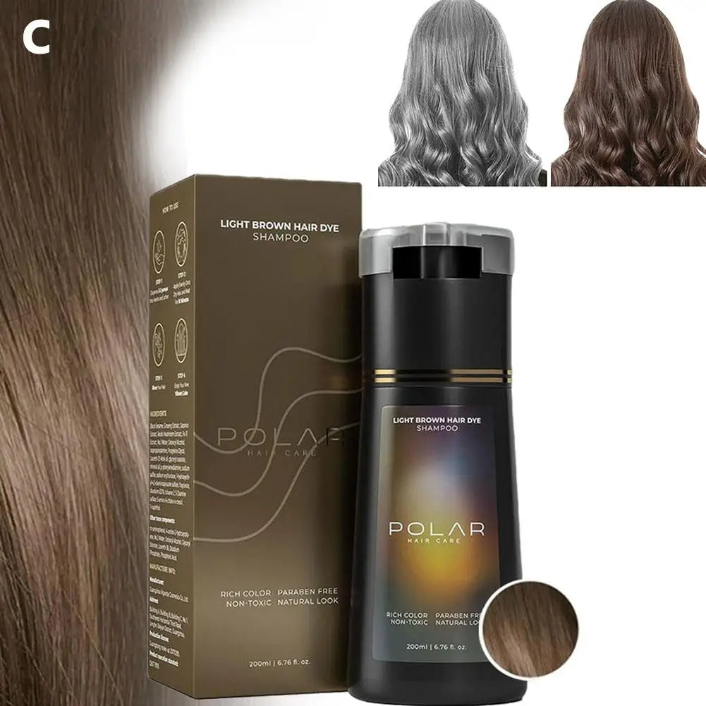 Hair Dye Coloring Shampoo 3 in 1 Instant Hair Dye Shampoo Nourish Long Lasting Color Dye For Women &Men Gray Hair Coverage 200ML