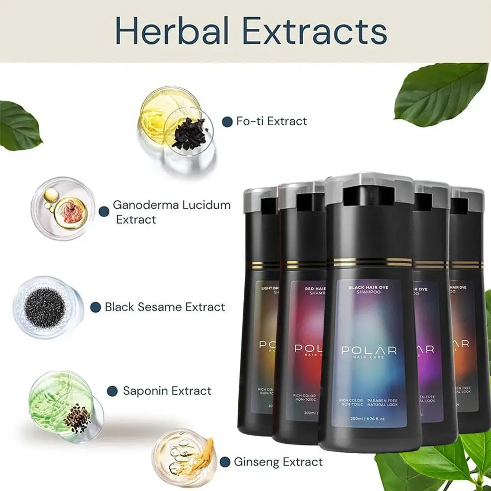 Hair Dye Coloring Shampoo 3 in 1 Instant Hair Dye Shampoo Nourish Long Lasting Color Dye For Women &Men Gray Hair Coverage 200ML