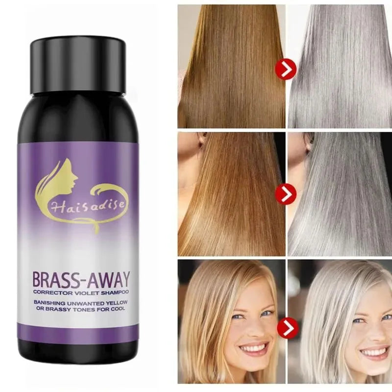 Gray Color Fixing Hair Dye Shampoo Cover Gray Hair Fade Yellow After Bleach Hair Shampoo Non-irritating Purple Shampoo Blonde