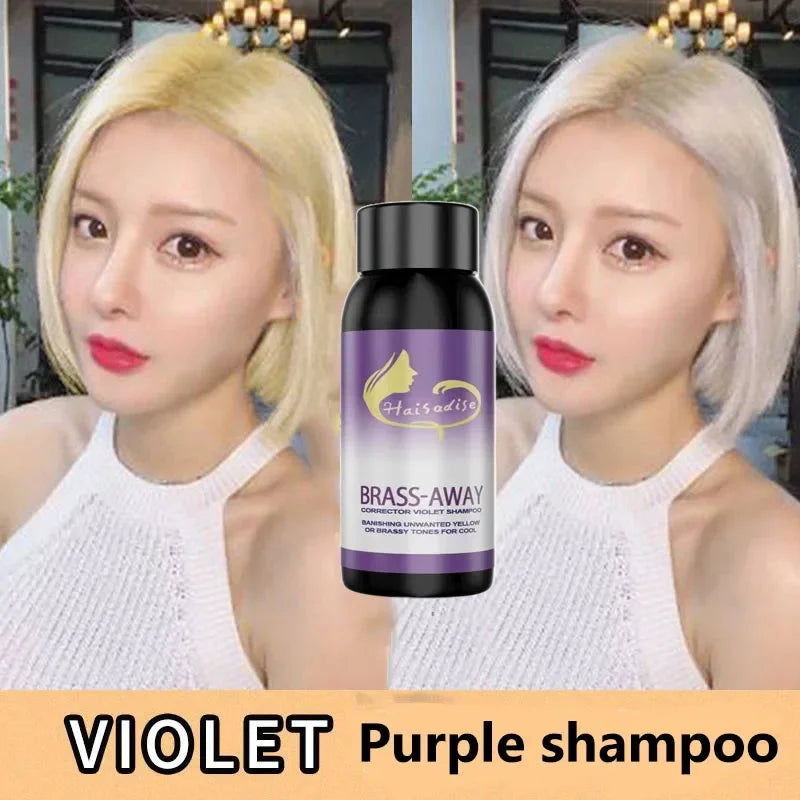Gray Color Fixing Hair Dye Shampoo Cover Gray Hair Fade Yellow After Bleach Hair Shampoo Non-irritating Purple Shampoo Blonde