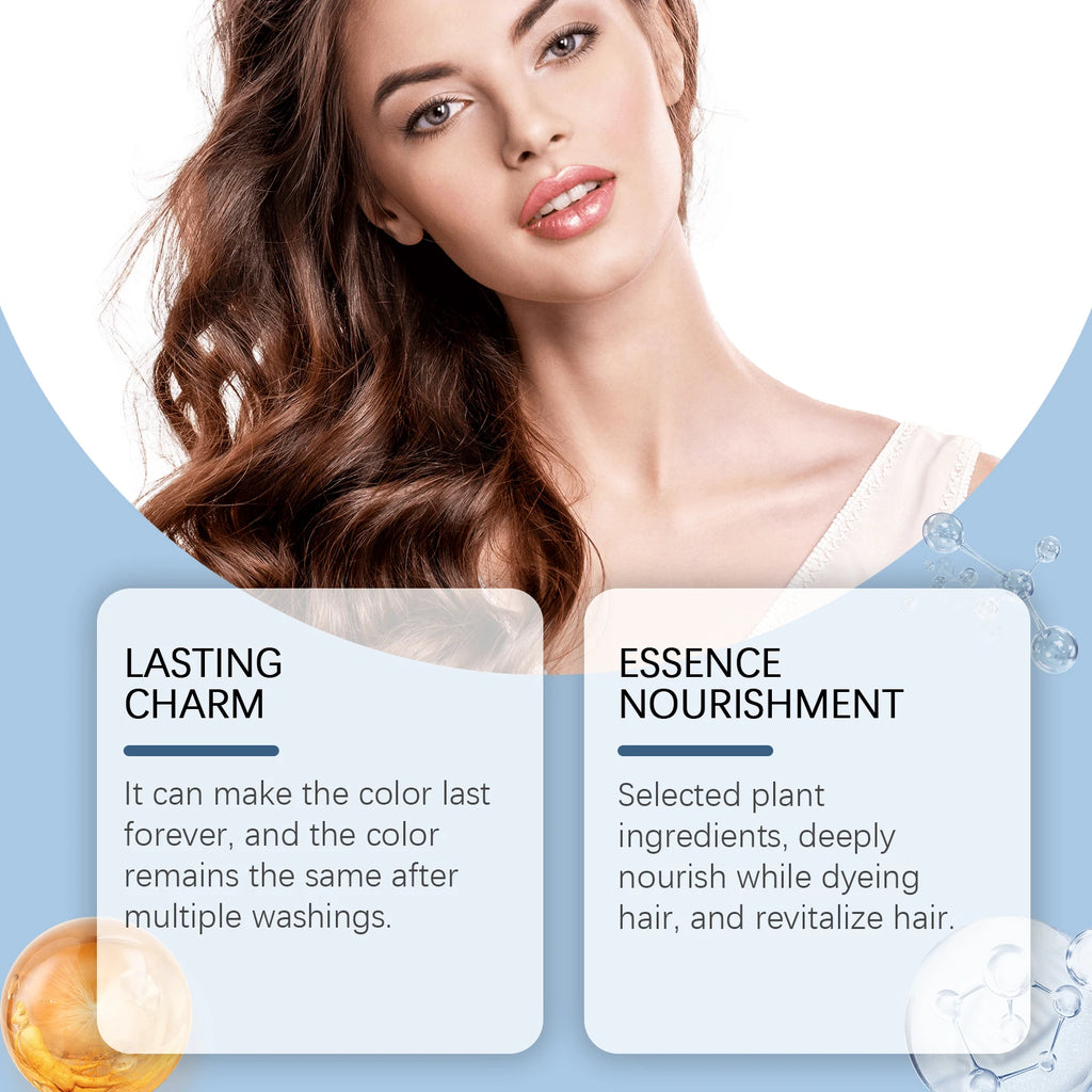 Hair Color Shampoo For Gray Hair Cover Restore Black Hair Dye Permanent Natural Reduce Scalp Irritation Nourishing Hair Cream