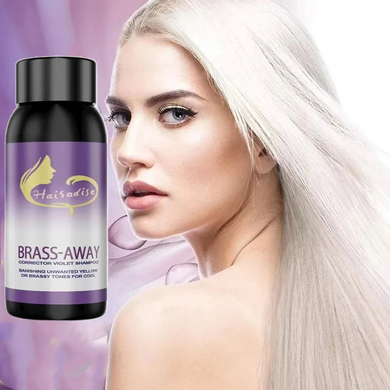 Gray Color Fixing Hair Dye Shampoo Cover Gray Hair Fade Yellow After Bleach Hair Shampoo Non-irritating Purple Shampoo Blonde