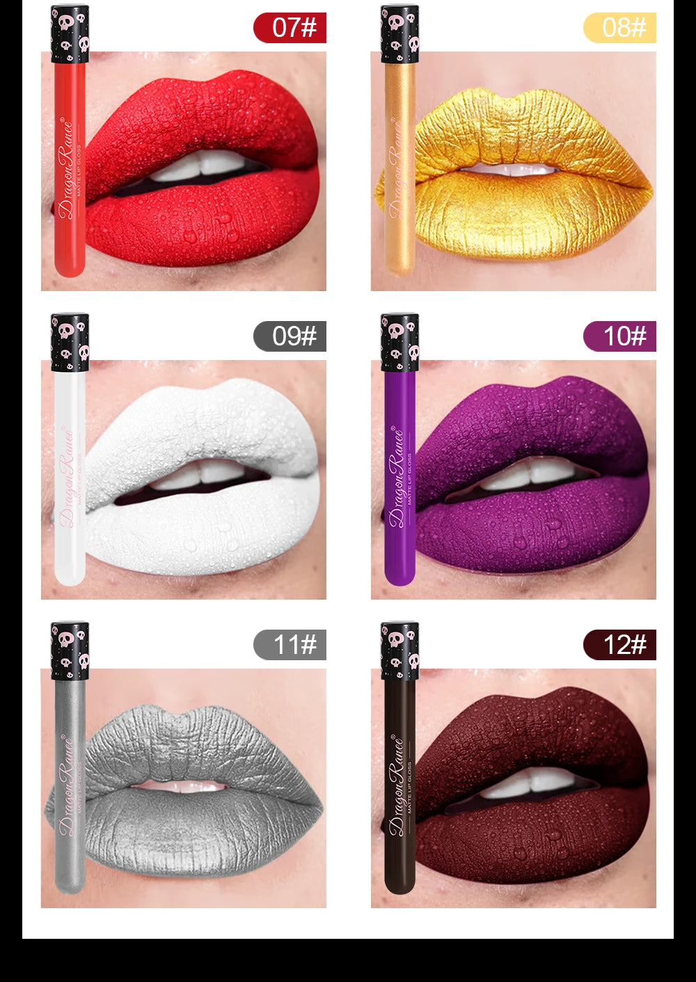 Colored Lip Gloss, Lip Glaze, Test Tube Lip Glaze, Lip Makeup, Easy to Color, Waterproof Matte Lip Gloss, Party Lip Makeup, Lip Gloss, Not Easy to Fade Lip Gloss