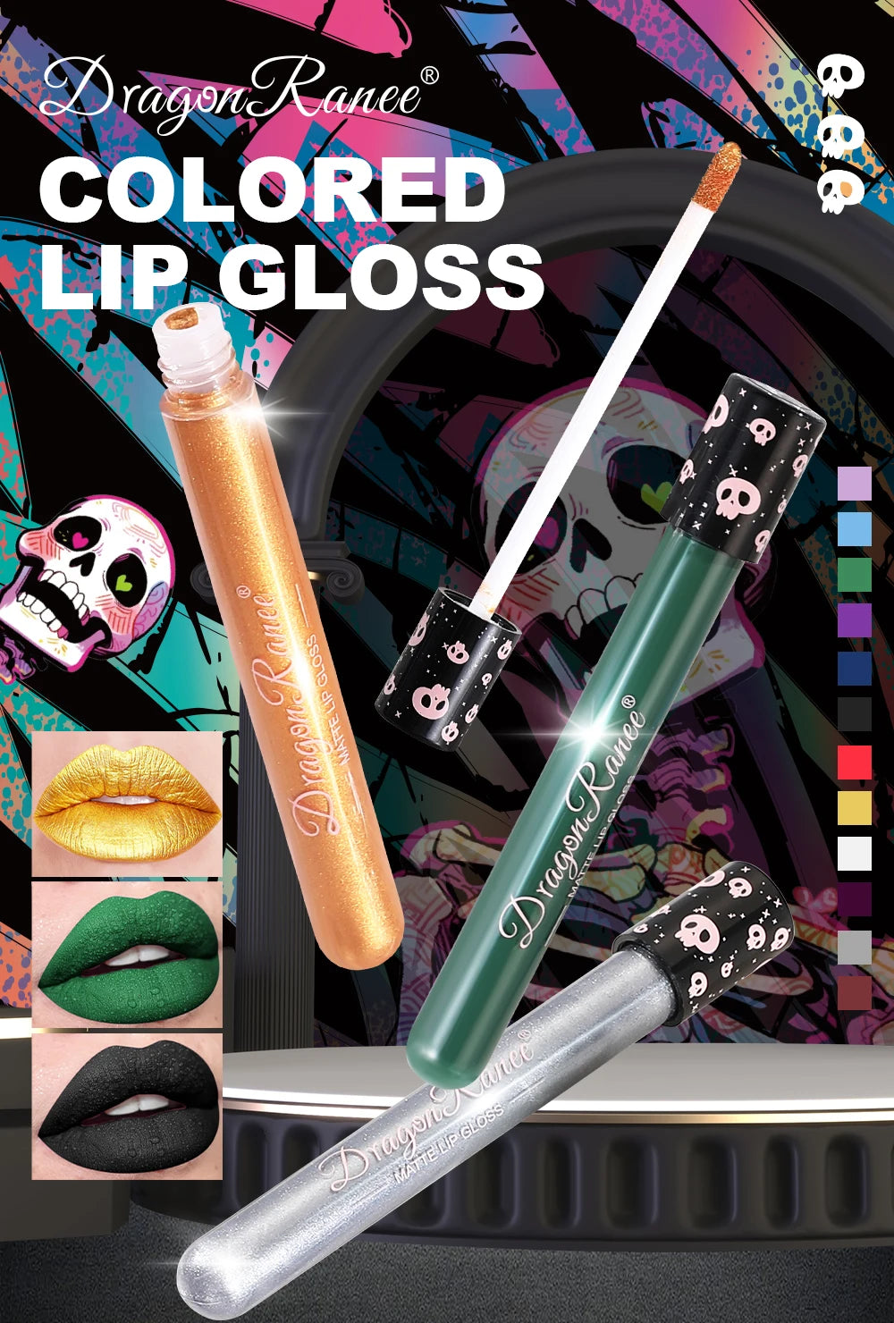 Colored Lip Gloss, Lip Glaze, Test Tube Lip Glaze, Lip Makeup, Easy to Color, Waterproof Matte Lip Gloss, Party Lip Makeup, Lip Gloss, Not Easy to Fade Lip Gloss