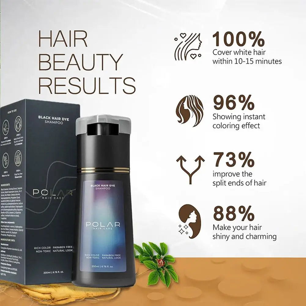 Hair Dye Coloring Shampoo 3 in 1 Instant Hair Dye Shampoo Nourish Long Lasting Color Dye For Women &Men Gray Hair Coverage 200ML