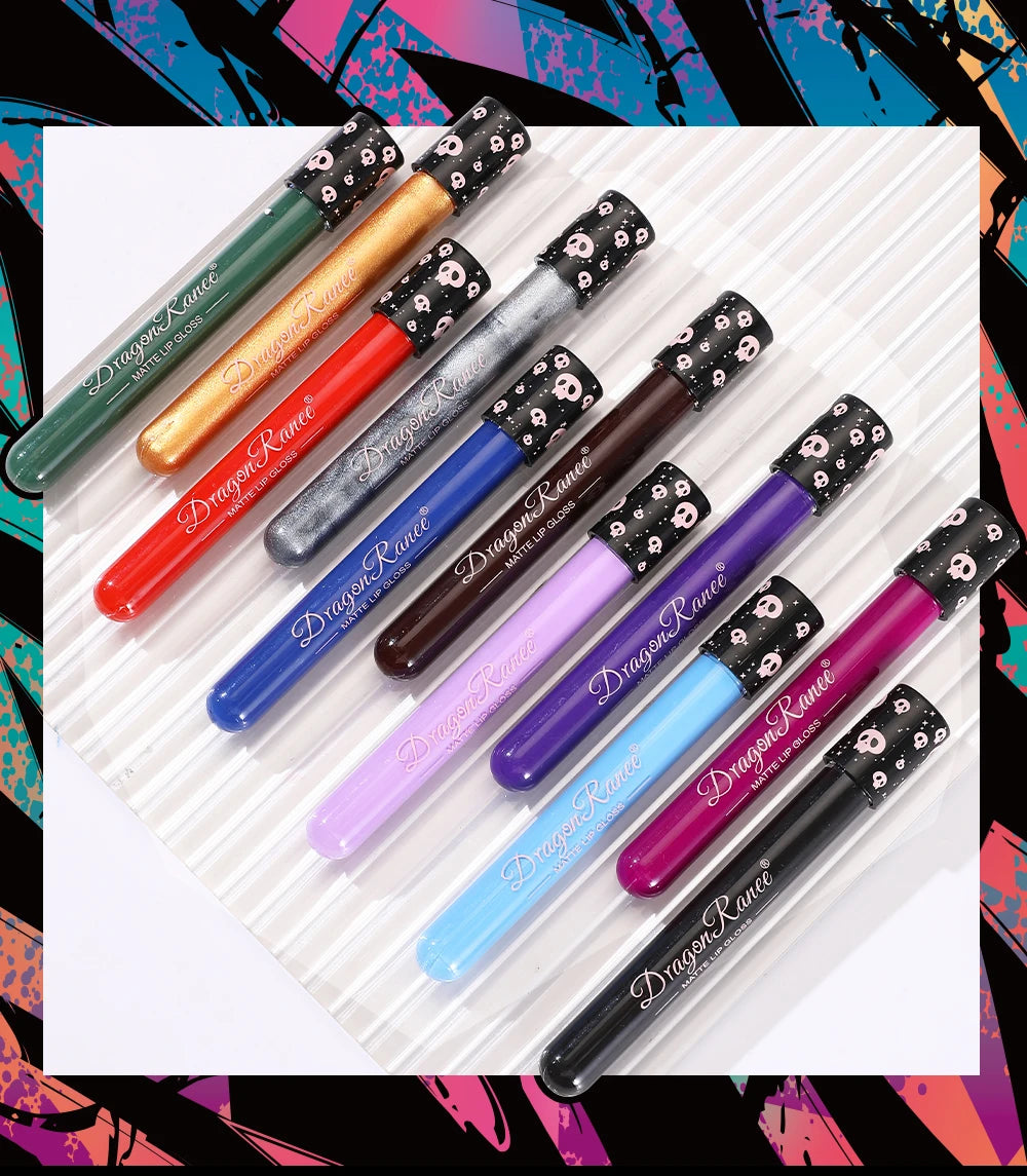 Colored Lip Gloss, Lip Glaze, Test Tube Lip Glaze, Lip Makeup, Easy to Color, Waterproof Matte Lip Gloss, Party Lip Makeup, Lip Gloss, Not Easy to Fade Lip Gloss
