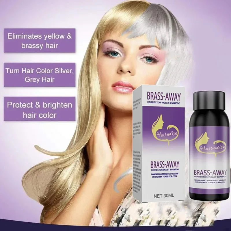 Gray Color Fixing Hair Dye Shampoo Cover Gray Hair Fade Yellow After Bleach Hair Shampoo Non-irritating Purple Shampoo Blonde