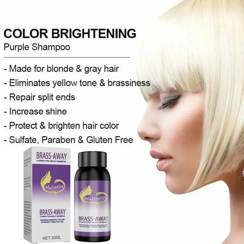 Gray Color Fixing Hair Dye Shampoo Cover Gray Hair Fade Yellow After Bleach Hair Shampoo Non-irritating Purple Shampoo Blonde