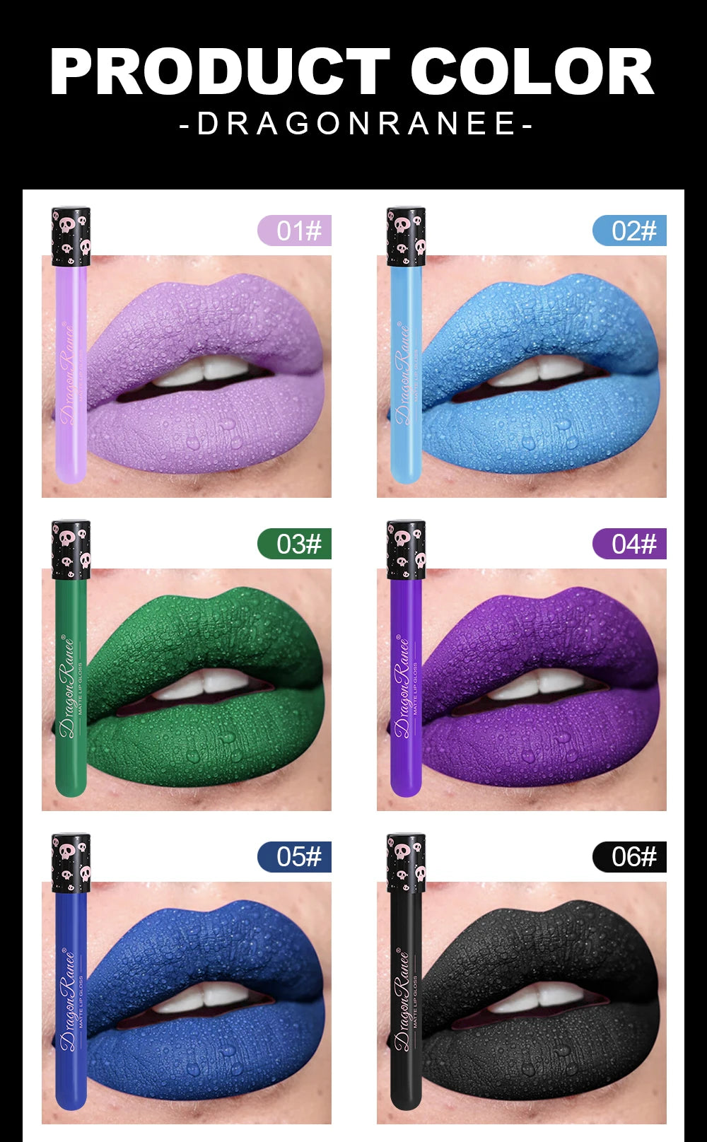 Colored Lip Gloss, Lip Glaze, Test Tube Lip Glaze, Lip Makeup, Easy to Color, Waterproof Matte Lip Gloss, Party Lip Makeup, Lip Gloss, Not Easy to Fade Lip Gloss