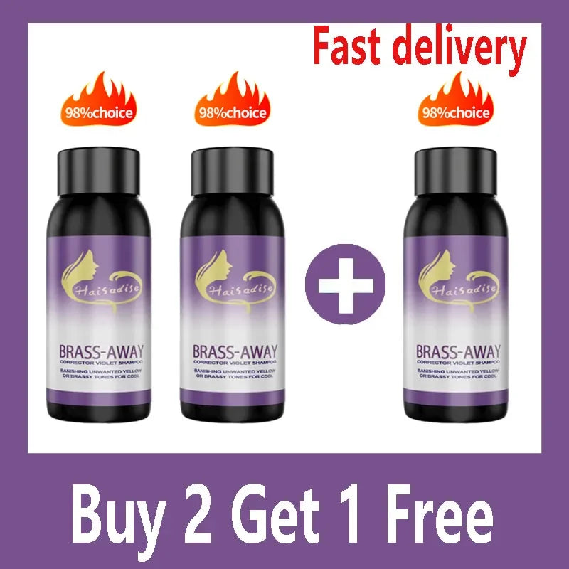 Gray Color Fixing Hair Dye Shampoo Cover Gray Hair Fade Yellow After Bleach Hair Shampoo Non-irritating Purple Shampoo Blonde